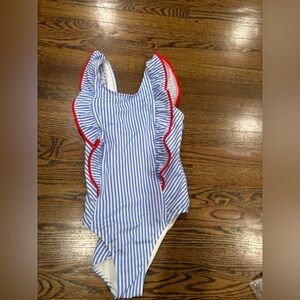 Cat & Jack Blue and White Striped Swimsuit